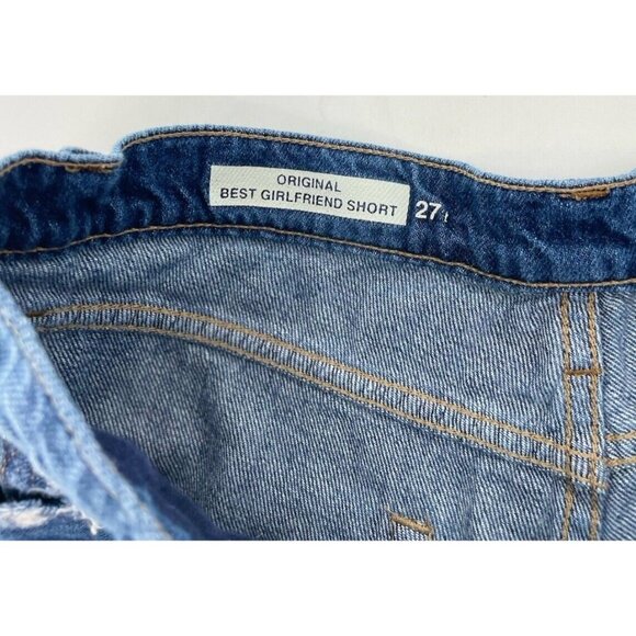 Gap 1969 Original Best Girlfriend Jean Shorts Womens Size 27 Distressed Cut Off - Picture 3 of 10